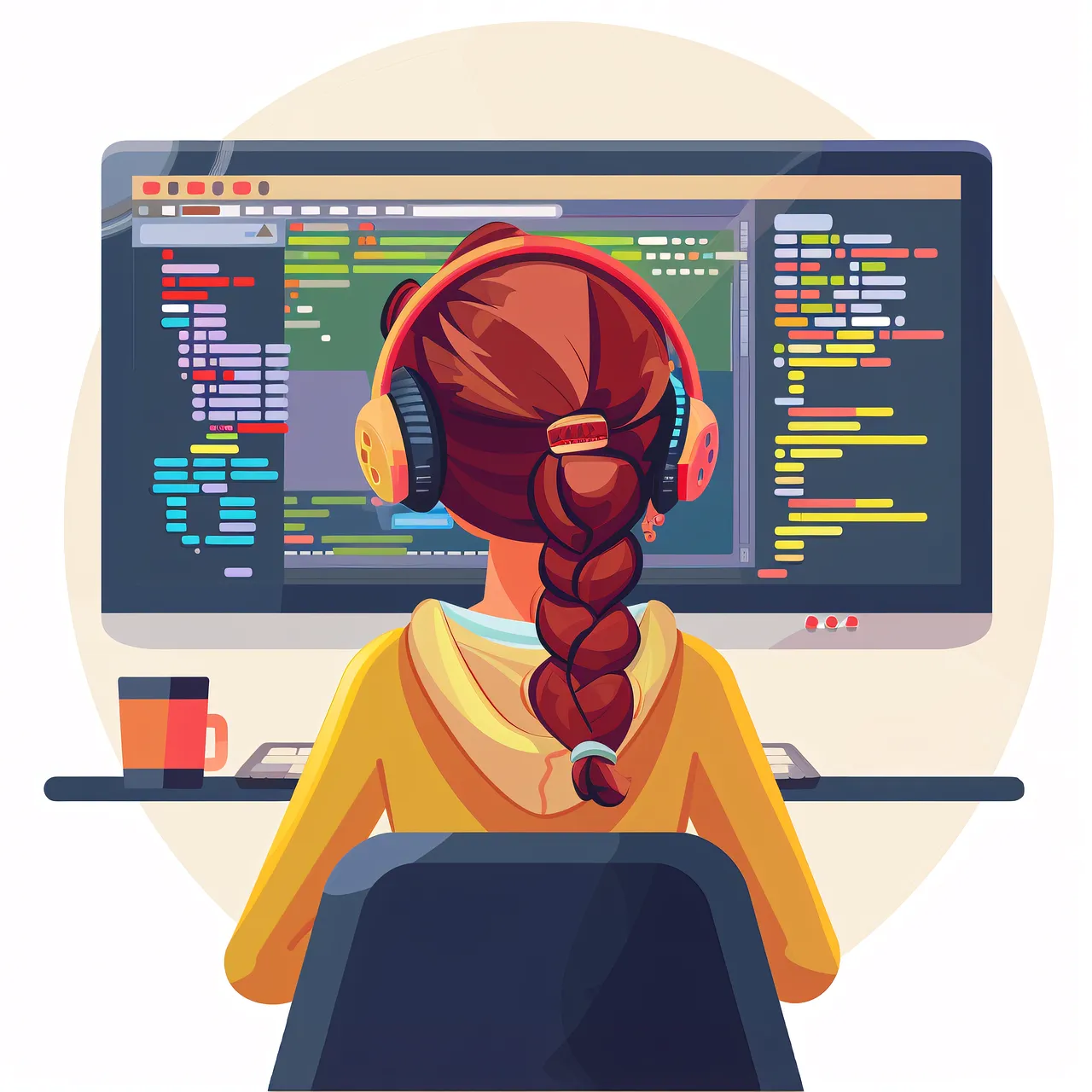 Woman coding